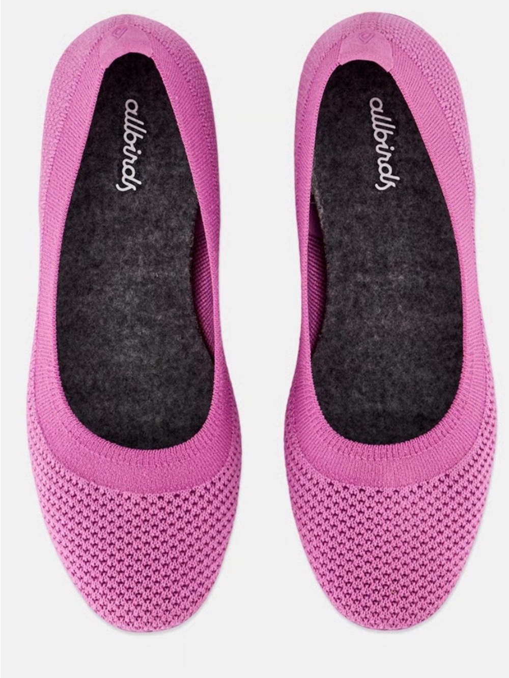 allbirds Women's Pink Knit Slip-On Ballet Flats